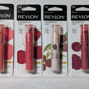 Revlon Kiss Balm-Fresh Strawberry,Sweet Cherry, Tropical Coconut, BerryBurst